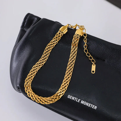 Avelie Mesh Chain Gold Anklet