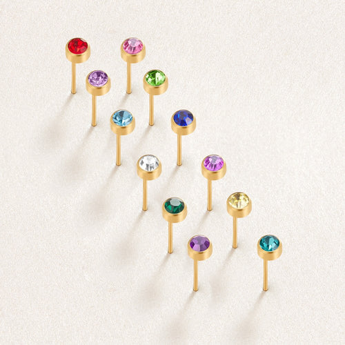 Birthstone Stud Earrings