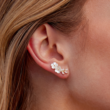 Crystal White Blossom Earrings