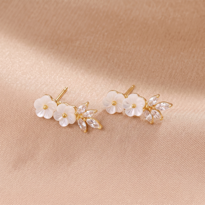 Crystal White Blossom Earrings