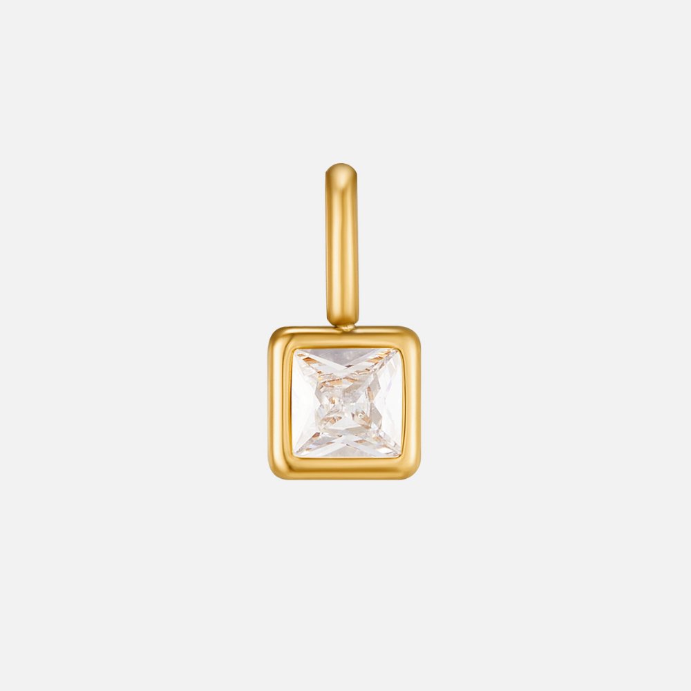 Square Pendant Birthstone Necklace